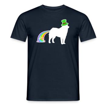 St. Patrick's Dog - American Eskimo Hund - Men's T-Shirt - navy - Front - AI Model Male 178 light (178cm)