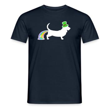 St. Patricks-Hund - Basset Hound - Männer T-Shirt - Navy - Vorne - AI Model Male 178 light (178cm)