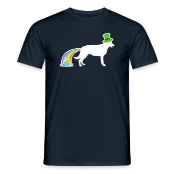 St. Patrick's Dog - Belgian Shepherd - Men's T-Shirt - navy - Front - AI Model Male 178 light (178cm)