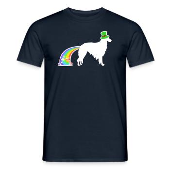 Chien de Saint-Patrick - Borzoi - T-shirt homme - marine - Devant - AI Model Male 178 light (178cm)