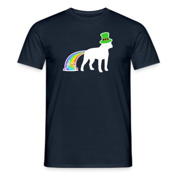 St. Patrick's Dog - Boston Terrier - Men's T-Shirt - navy - Front - AI Model Male 178 light (178cm)