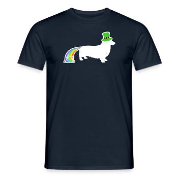 Chien de Saint-Patrick - Cardigan WelshCorgi - T-shirt homme - marine - Devant - AI Model Male 178 light (178cm)