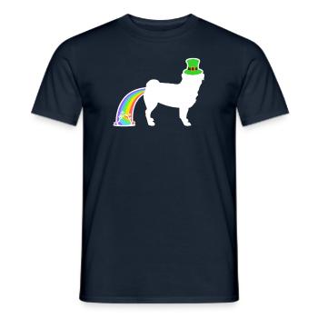 St. Patrick's Dog - Pug - Men's T-Shirt - navy - Front - AI Model Male 178 light (178cm)