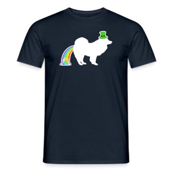 St. Patrick's Dog - Samoyed - Men's T-Shirt - navy - Front - AI Model Male 178 light (178cm)