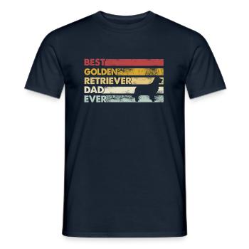 Meilleur père de tous les temps - Golden Retriever - T-shirt homme - marine - Devant - AI Model Male 178 light (178cm)