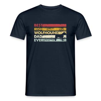 Bester Vater Aller Zeiten - Irish Wolfhound - Männer T-Shirt - Navy - Vorne - AI Model Male 178 light (178cm)