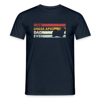 Meilleur père de tous les temps - Lhassa Apso - T-shirt homme - marine - Devant - AI Model Male 178 light (178cm)
