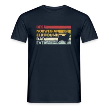 Meilleur père de tous les temps - Chien d’élan norvégien - T-shirt homme - marine - Devant - AI Model Male 178 light (178cm)