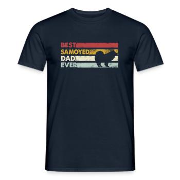 Meilleur papa de tous les temps - Samoyèdes - T-shirt homme - marine - Devant - AI Model Male 178 light (178cm)
