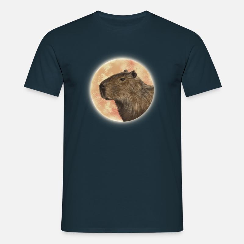 Capybara Moon - Men's T-Shirt - navy