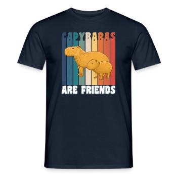 Capybaras sind Familie - Männer T-Shirt - Navy - Vorne - AI Model Male 178 light (178cm)