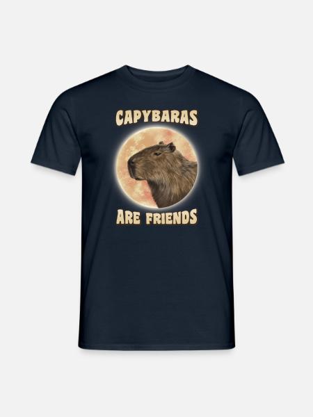 Capybara Moon - Men's T-Shirt - navy