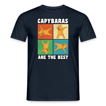 Capybaras are the best - Men's T-Shirt - navy - Front - AI Model Male 178 light (178cm)