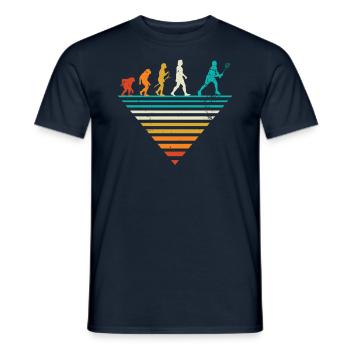 Menschliche Evolution - Vintage Badminton - Männer T-Shirt - Navy - Vorne - AI Model Male 178 light (178cm)
