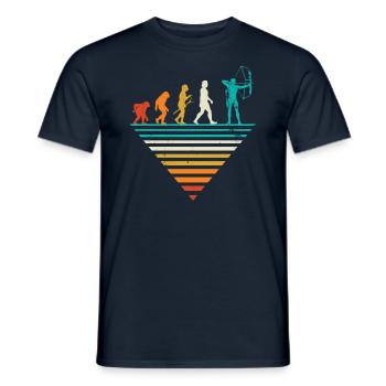 Human Evolution - Tir à l’arc vintage - T-shirt homme - marine - Devant - AI Model Male 178 light (178cm)