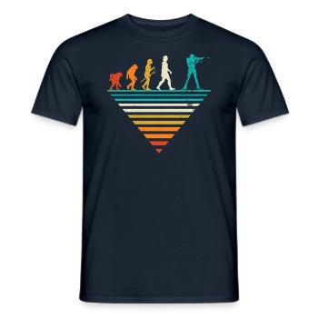 Human Evolution - Vintage Biathlon - T-shirt homme - marine - Devant - AI Model Male 178 light (178cm)