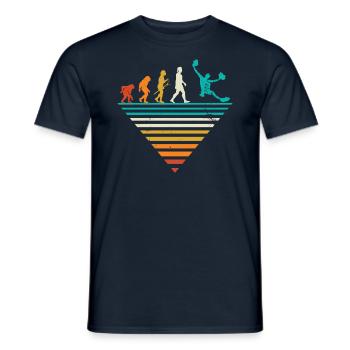 Evolution humaine - Bloc vintage - T-shirt homme - marine - Devant - AI Model Male 178 light (178cm)