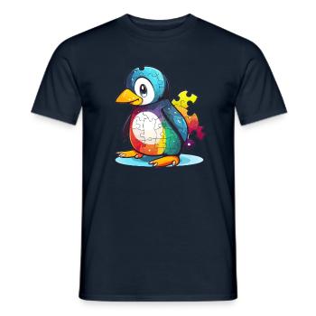 Penguin Baby Autism - Men's T-Shirt - navy - Front - AI Model Male 178 light (178cm)
