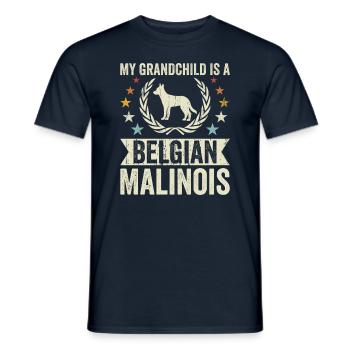Mein Enkel Ist Ein Belgischer Malinois - Männer T-Shirt - Navy - Vorne - AI Model Male 178 light (178cm)