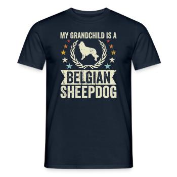 Mon petit-fils est un berger belge - T-shirt homme - marine - Devant - AI Model Male 178 light (178cm)