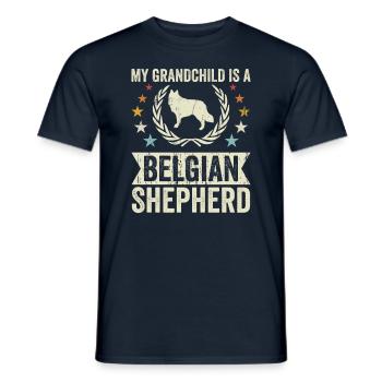 Mon petit-fils est un berger belge - T-shirt homme - marine - Devant - AI Model Male 178 light (178cm)