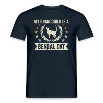 Mein Enkelkind Ist Eine Bengalkatze - Männer T-Shirt - Navy - Vorne - AI Model Male 178 light (178cm)