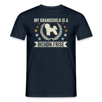 Mon petit-fils est un Bichon Frise - T-shirt homme - marine - Devant - AI Model Male 178 light (178cm)