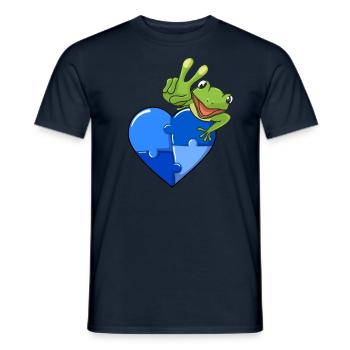 Autism awareness sign puzzle frog - Men's T-Shirt - navy - Front - AI Model Male 178 light (178cm)