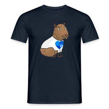 Signes d’autisme Capybara - T-shirt homme - marine - Devant - AI Model Male 178 light (178cm)
