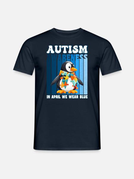 Autism Awareness Pinguin - Männer T-Shirt - Navy