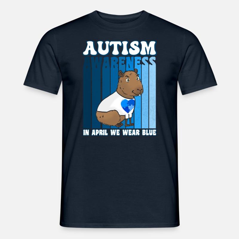Capybara Sensibilisation à l’autisme - T-shirt homme - marine