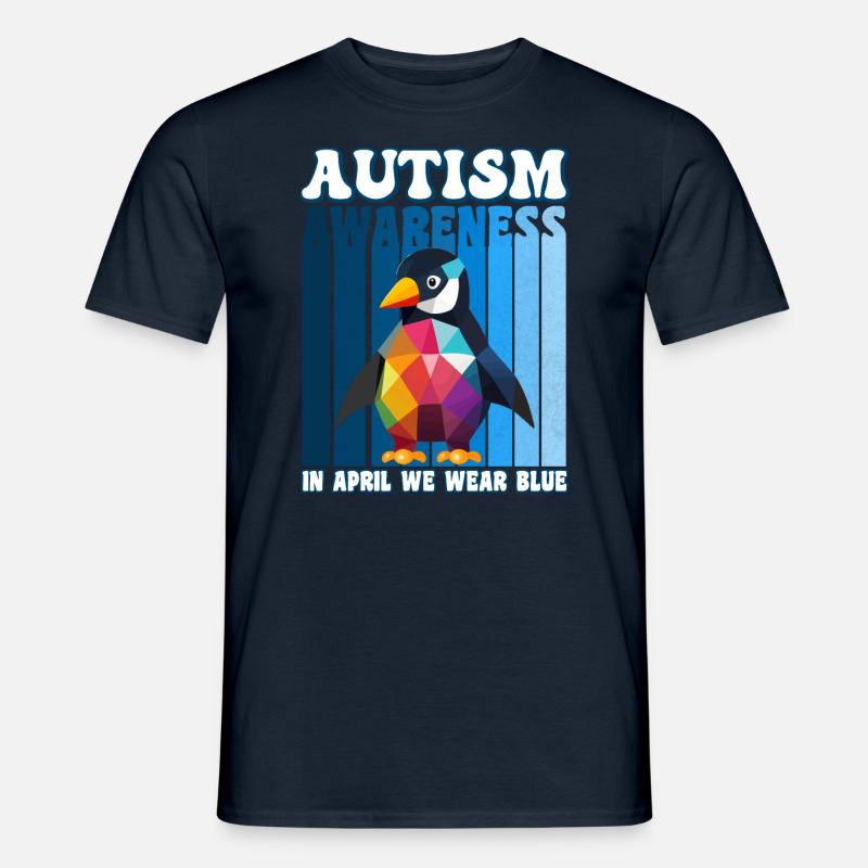 Autism Awareness Penguin - Men’s T-shirt - navy