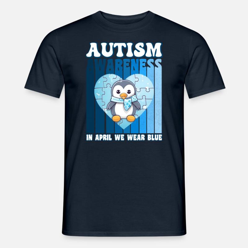 Autism Awareness Pinguin - Männer T-Shirt - Navy