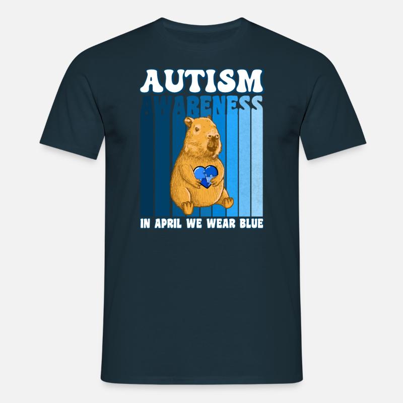 Capybara Autism Awareness - Men's T-Shirt - navy