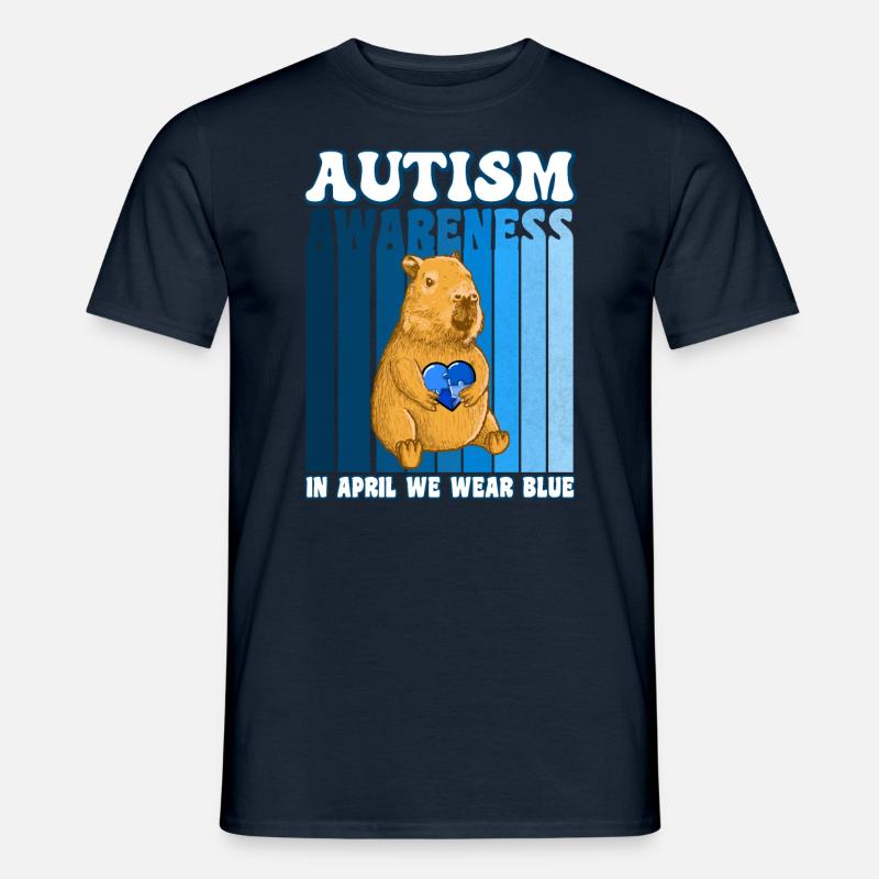 Capybara Sensibilisation à l’autisme - T-shirt homme - marine