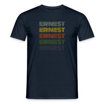 70er Retro Name Vintage Personalisieres Ernest - Männer T-Shirt - Navy - Vorne - AI Model Male 178 light (178cm)