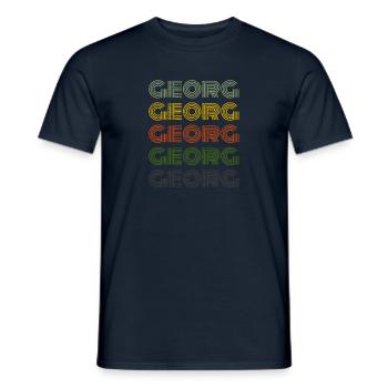 70er Retro Name Vintage Personalisieres Georg - Männer T-Shirt - Navy - Vorne - AI Model Male 178 light (178cm)
