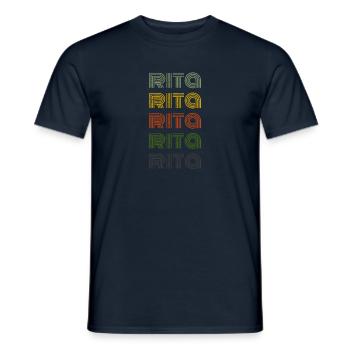 70er Retro Name Vintage Personalisieres Rita - Männer T-Shirt - Navy - Vorne - AI Model Male 178 light (178cm)