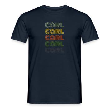 70s Retro Name Vintage Personalized Carl - Men's T-Shirt - navy - Front - AI Model Male 178 light (178cm)