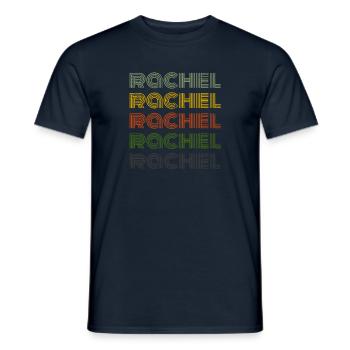 70s Retro Name Vintage Personalized Rachel - Men's T-Shirt - navy - Front - AI Model Male 178 light (178cm)