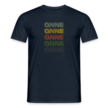 70er Retro Name Vintage Personalisieres Anne - Männer T-Shirt - Navy - Vorne - AI Model Male 178 light (178cm)