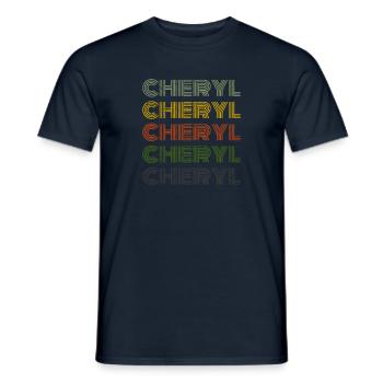 70s Retro Name Vintage Personalized Cheryl - Men's T-Shirt - navy - Front - AI Model Male 178 light (178cm)