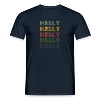 70s Retro Name Vintage Personalized Kelly - Men's T-Shirt - navy - Front - AI Model Male 178 light (178cm)