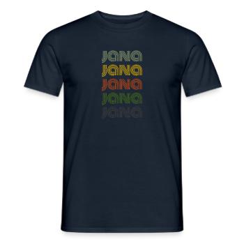 70s Retro Nom Vintage Personnalisé Jana - T-shirt homme - marine - Devant - AI Model Male 178 light (178cm)