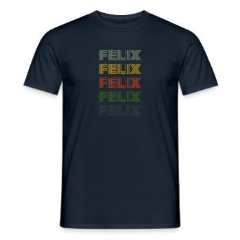 70s Retro Nom Vintage Personalisieres Felix - T-shirt homme - marine - Devant - AI Model Male 178 light (178cm)