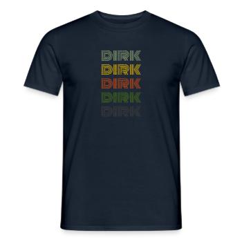 70s Retro Nom Vintage Personalisieres Dirk - T-shirt homme - marine - Devant - AI Model Male 178 light (178cm)