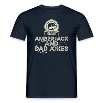 Daddy Jokes – Amberjack Fishing - Men's T-Shirt - navy - Front - AI Model Male 178 light (178cm)