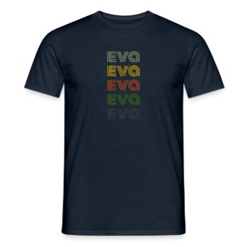 70s Retro Name Vintage Personalized Eva - Men's T-Shirt - navy - Front - AI Model Male 178 light (178cm)