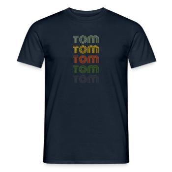 70s Retro Name Vintage Personalized Tom - Men's T-Shirt - navy - Front - AI Model Male 178 light (178cm)