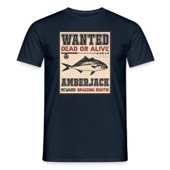 Wanted fish - Amberjack Fishing - Men's T-Shirt - navy - Front - AI Model Male 178 light (178cm)